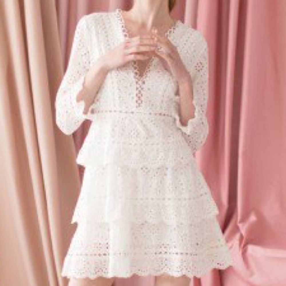 Chicwish NWT Lace ruffle dress